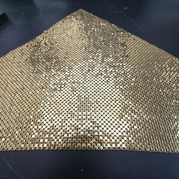 Vintage Whiting & Davis Gold Mesh Bib Necklace Statement Jewelry HS220 - Picture 8 of 8